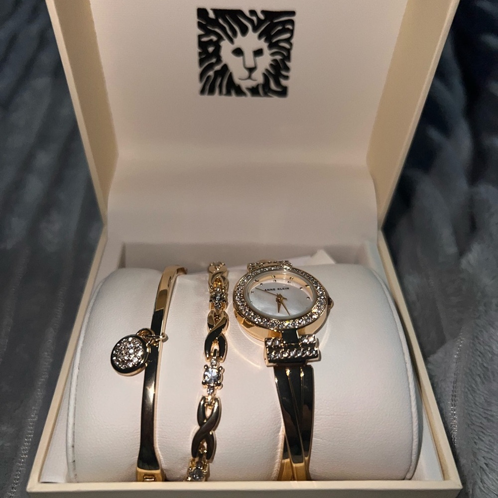 Anne Klein Gold and Silver Women's Watch Set